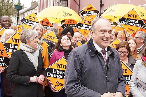Ed Davey and supporters