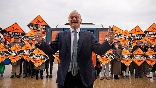 Ed Davey and supporters