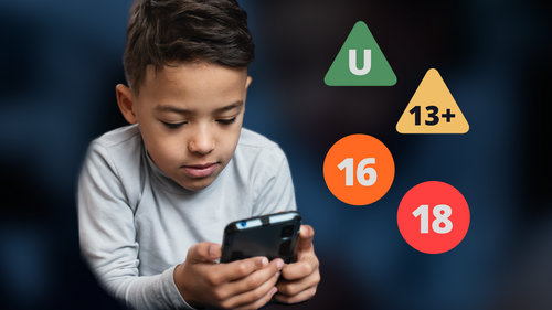 young child with device